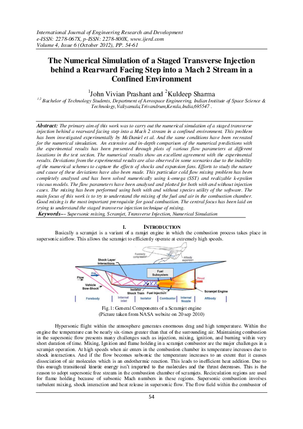 (PDF) The Numerical Simulation of a Staged Transverse Injection behind ...