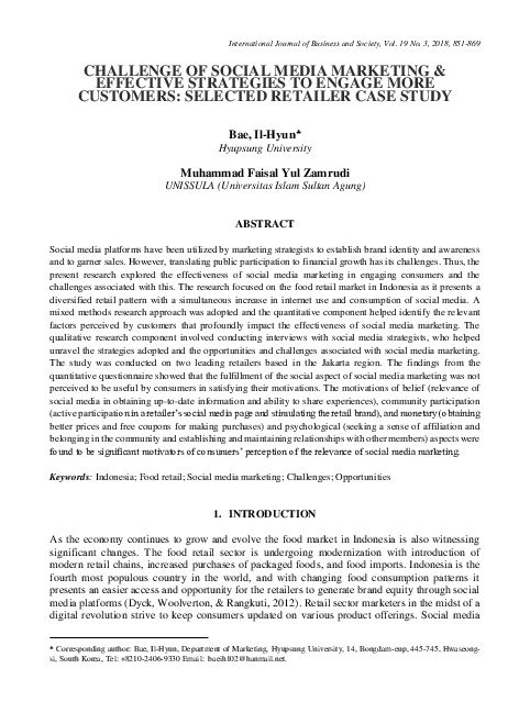 (PDF) Challenge of Social Media Marketing & Effective Strategies to ...