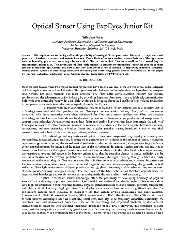 (PDF) Optical Sensor Using ExpEyes Junior Kit