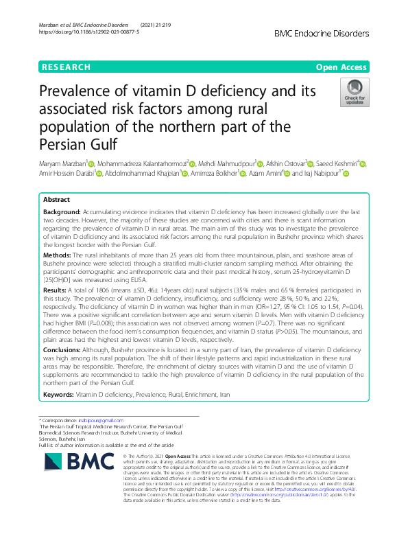 (PDF) Prevalence of vitamin D deficiency and its associated risk ...