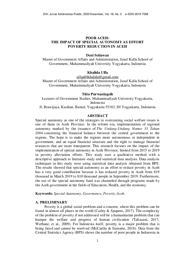 pdf-poor-aceh-the-impact-of-special-autonomy-as-effort-poverty
