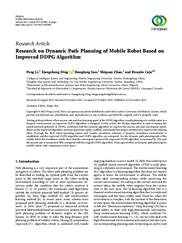 (PDF) Research on Dynamic Path Planning of Mobile Robot Based on ...
