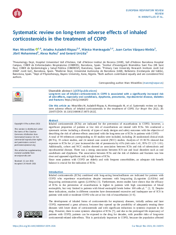 (PDF) Systematic review on long-term adverse effects of inhaled ...