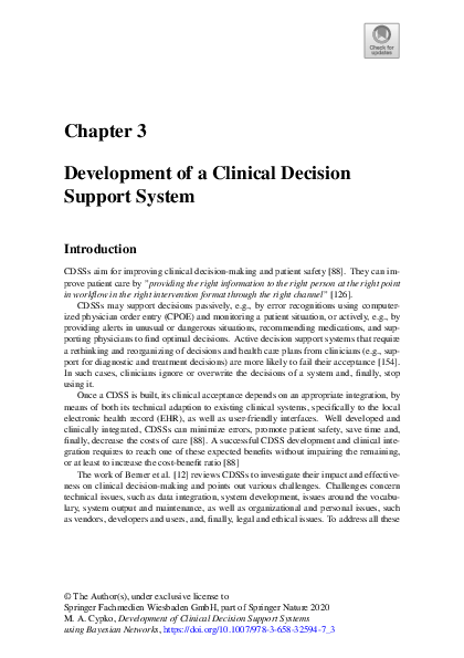 (PDF) Development of a Clinical Decision Support System