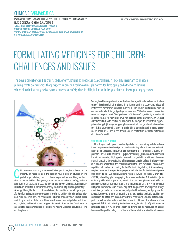 (PDF) Formulating Medicines for Children : Challenges and Issues