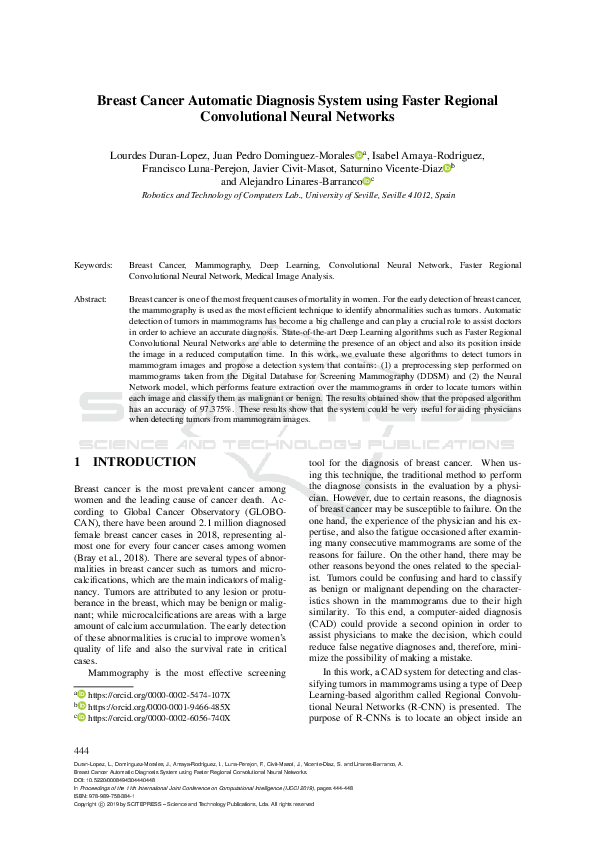 (PDF) Breast Cancer Automatic Diagnosis System using Faster Regional ...