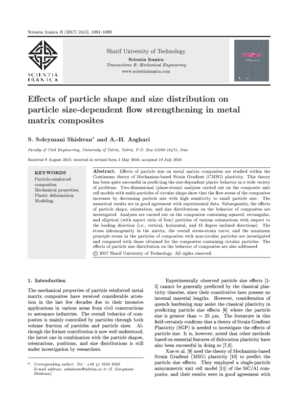 (PDF) Effects of particle shape and size distribution on particle size ...