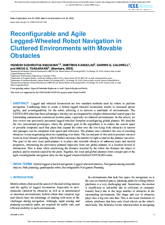 (PDF) Reconfigurable and Agile Legged-Wheeled Robot Navigation in ...