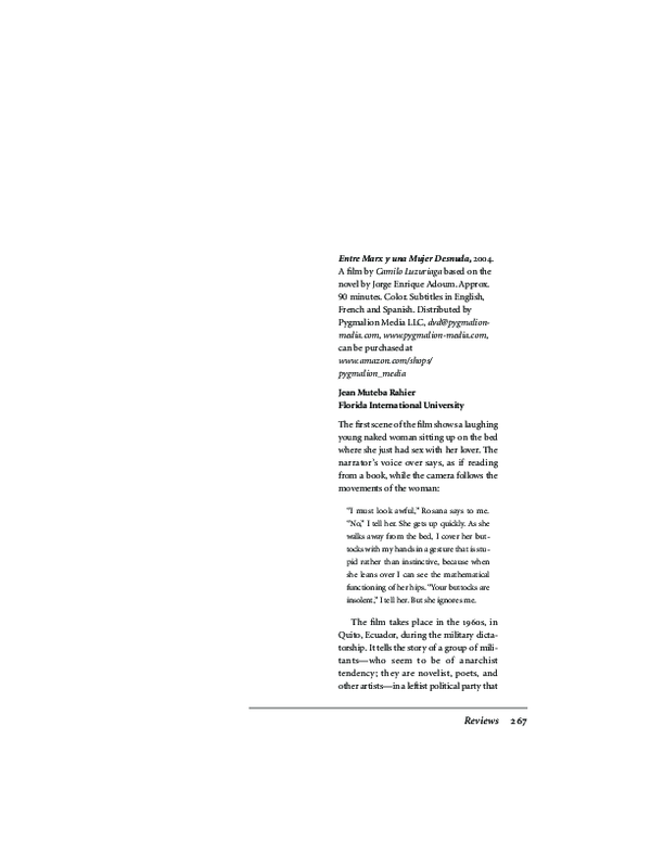 (PDF) Entre Marx y una Mujer Desnuda, 2004 Jean Rahier Academia.edu (PDF) Entre Marx y una Mujer Desnuda, 2004 Jean Rahier Academia.edu