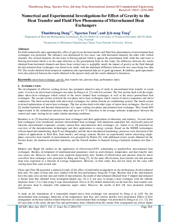 (PDF) Numerical and Experimental Investigations for Effect of Gravity ...