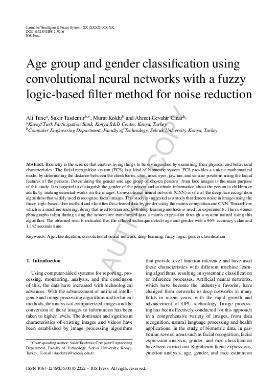(PDF) Age group and gender classification using convolutional neural ...