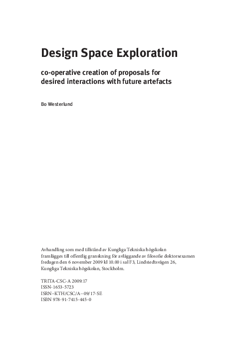 (PDF) Design Space Exploration co-operative creation of proposals for ...