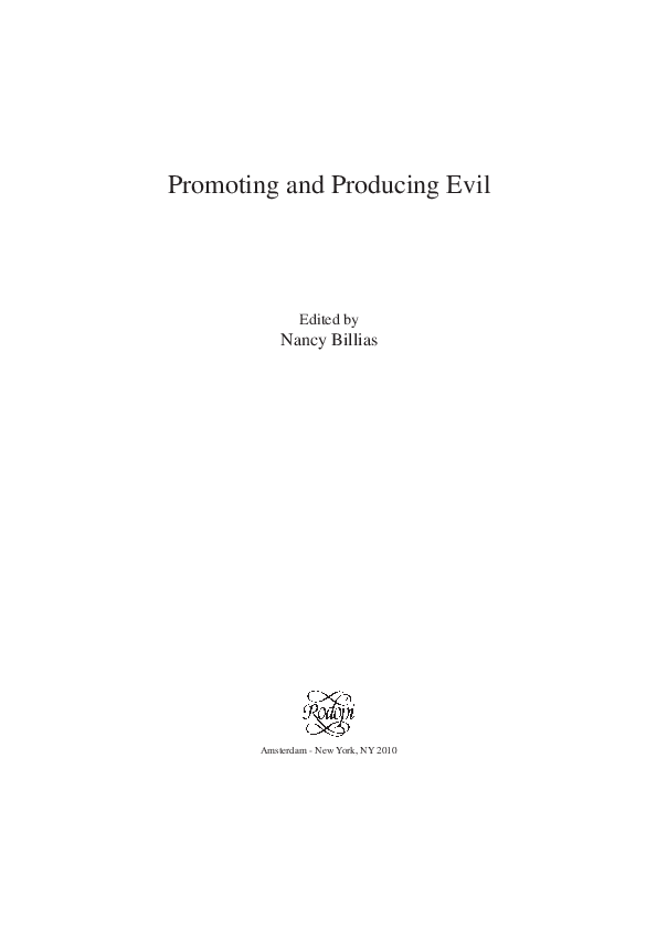 (PDF) Promoting and Producing Evil