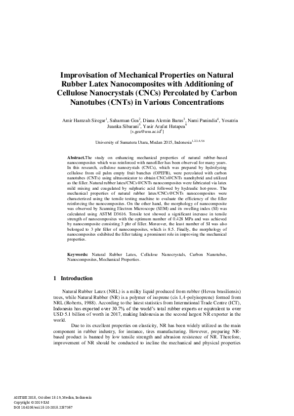 (PDF) Improvisation of Mechanical Properties on Natural Rubber Latex ...