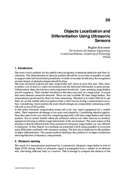 (PDF) Localization and Differentiation Using Ultrasonic Sensors