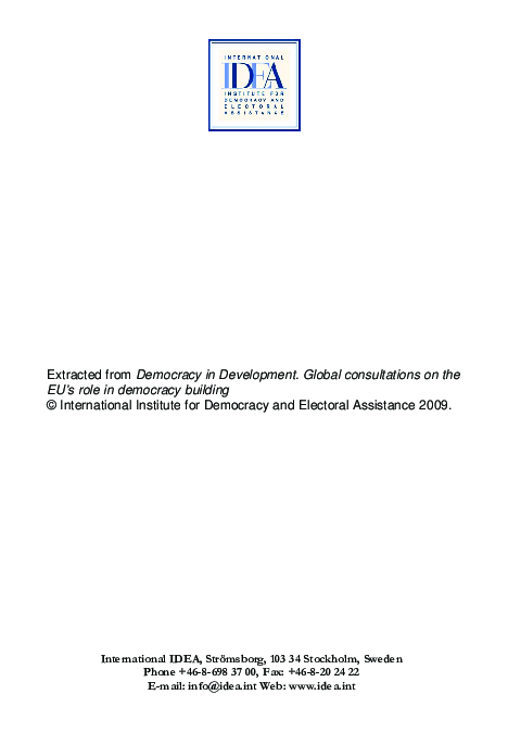 (PDF) The European Union and challenges to democracy building in the ...