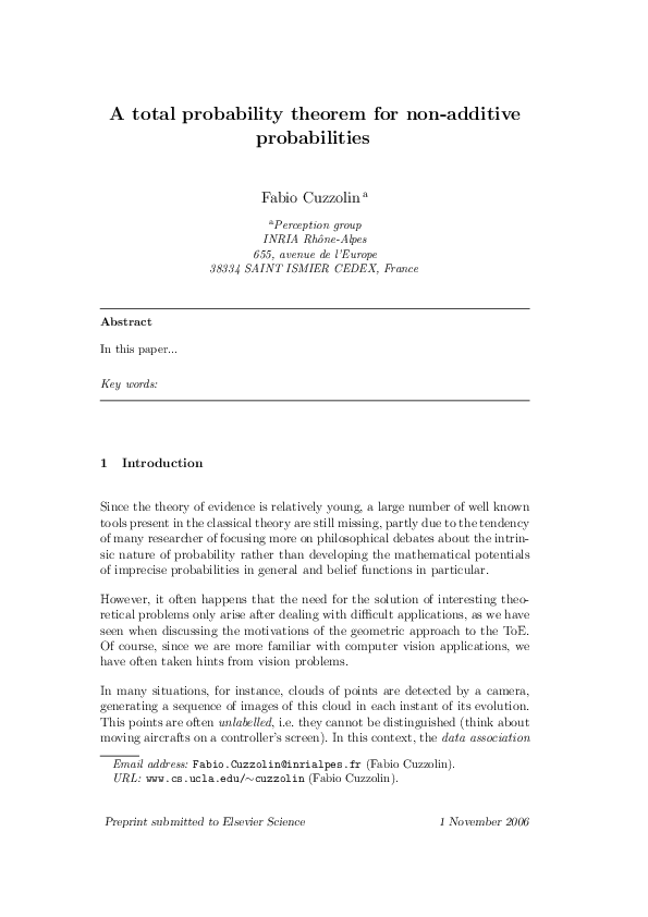A total probability theorem for non-additive probabilities