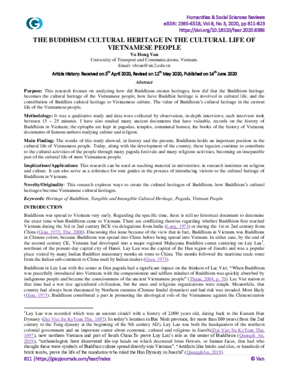 (PDF) The Buddhism Cultural Heritage in the Cultural Life of Vietnamese ...