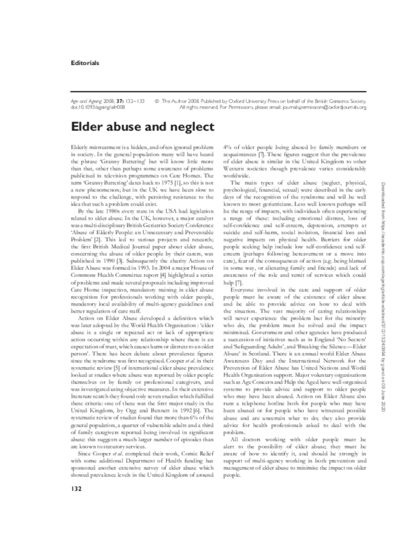 (PDF) Elder abuse and neglect