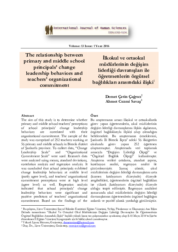 (PDF) The relationship between primary and middle school principals ...