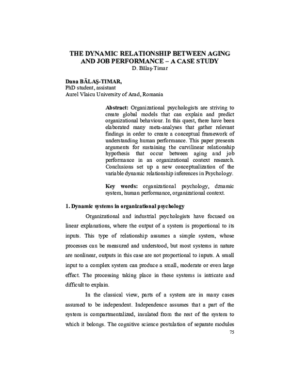 (PDF) The Dynamic Relationship Between Aging and Job Performance – a ...