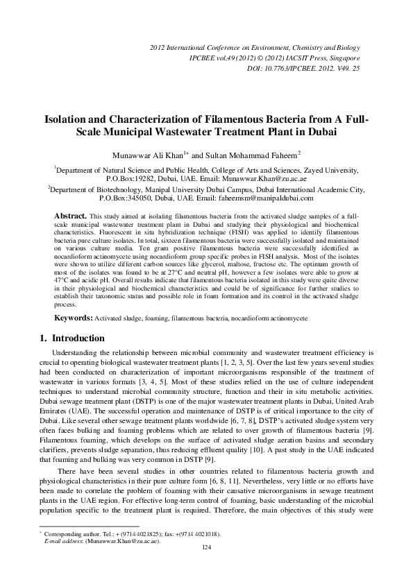 (PDF) Isolation and Characterization of Filamentous Bacteria from A ...