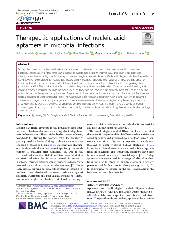 (PDF) Therapeutic applications of nucleic acid aptamers in microbial ...