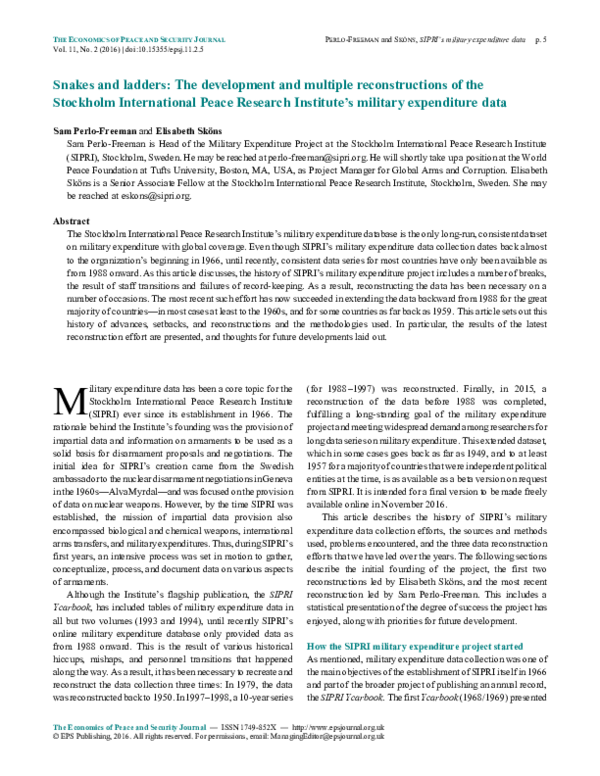 (PDF) Reconstructing SIPRI Military Expenditure Data