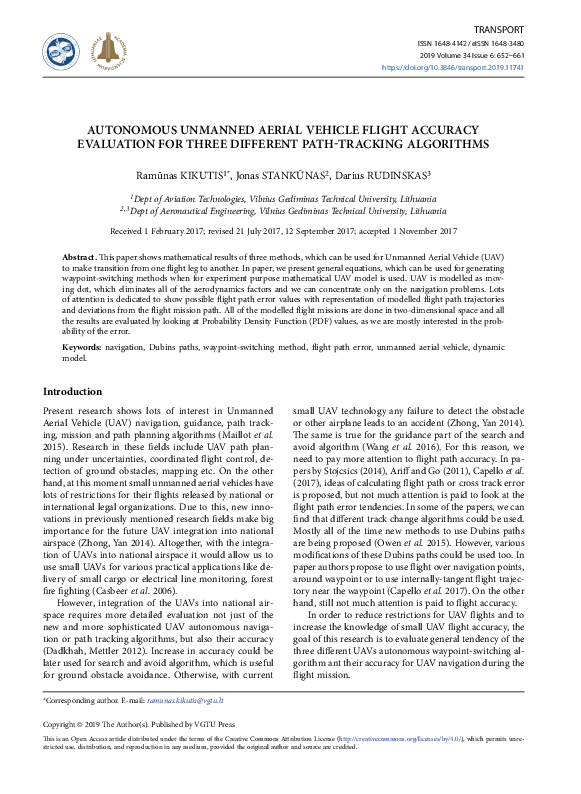 (PDF) Autonomous Unmanned Aerial Vehicle Flight Accuracy Evaluation for ...