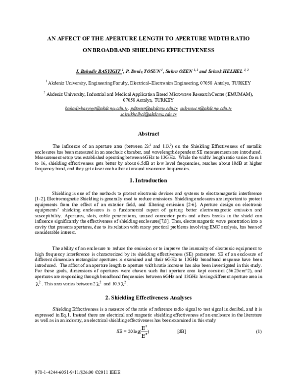 (PDF) An affect of the aperture length to aperture width ratio on ...