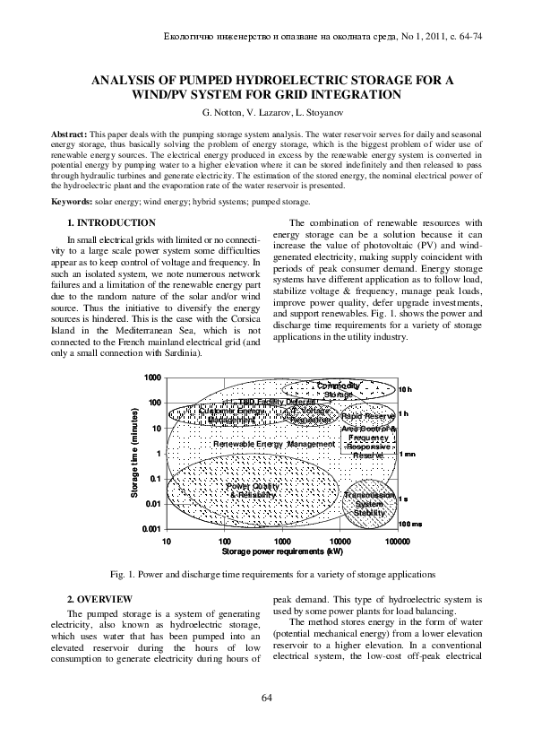 (PDF) Analysis of Pumped Hydroelectric Storage for a Wind/PV System for ...