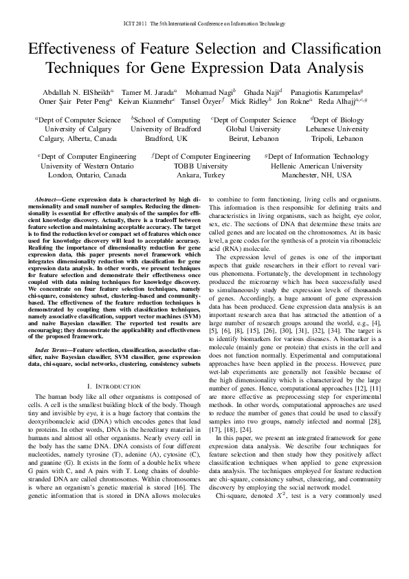 (PDF) Effectiveness of Feature Selection and Classification Techniques ...