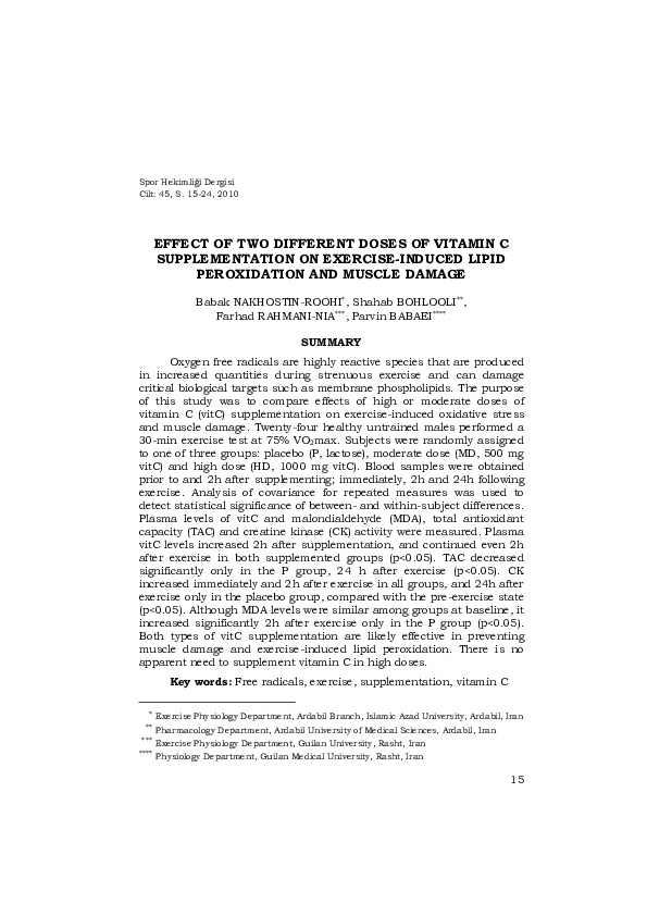 (PDF) Effect of Two Different Doses of Vitamin C Supplementation on ...