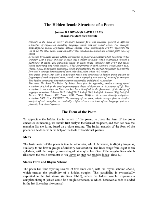 (PDF) The Hidden Iconic Structure of a Poem