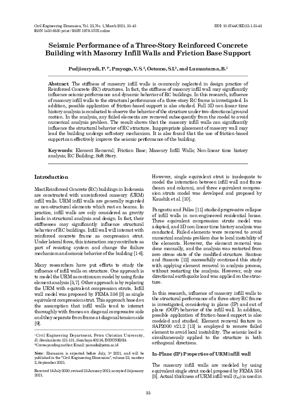 (PDF) Seismic Performance of a Three-Story Reinforced Concrete Building ...