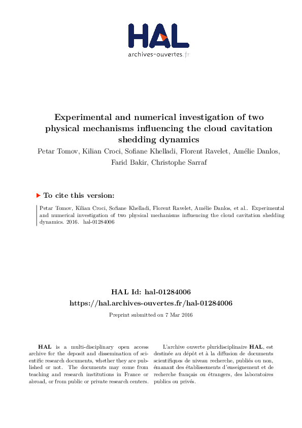 (PDF) Experimental and Numerical Investigation of a Turbulent Premixed ...