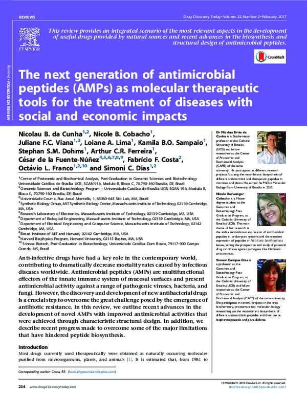 (PDF) The next generation of antimicrobial peptides (AMPs) as molecular