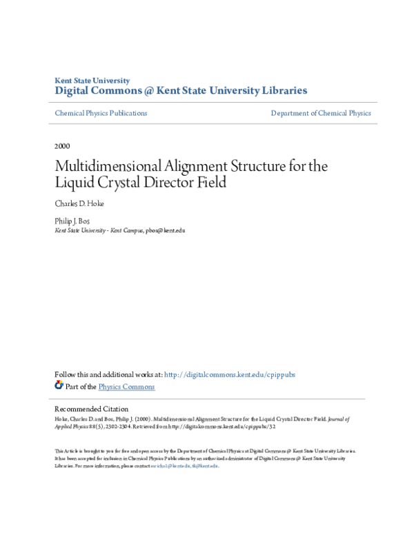 (PDF) Multidimensional alignment structure for the liquid crystal ...