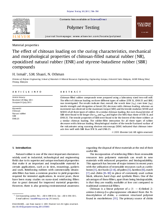 (PDF) The effect of chitosan loading on the curing characteristics ...