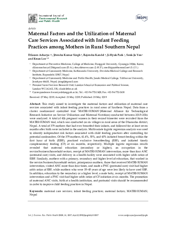 (PDF) Maternal Factors and the Utilization of Maternal Care Services ...