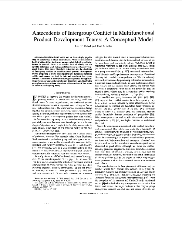 (PDF) Antecedents of Intergroup Conflict in Multifunctional Product ...