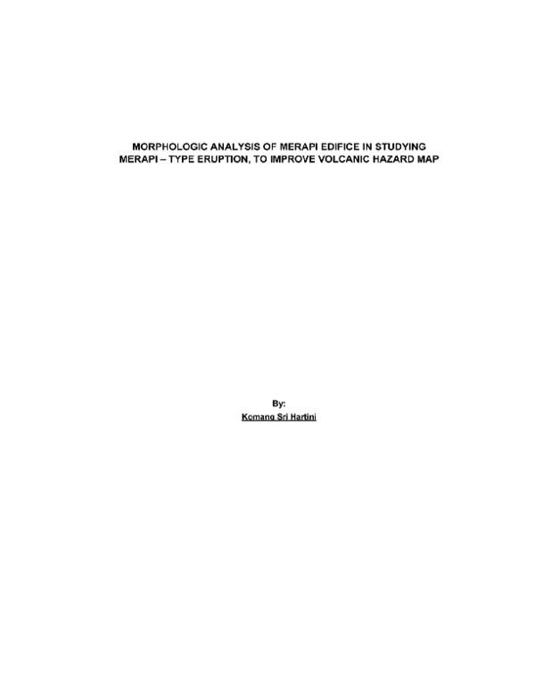 (PDF) Morphologic analysis of Merapi edifice in studying Merapi-type ...