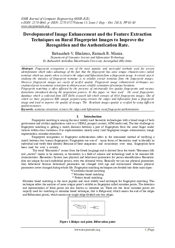 (PDF) Developmentof Image Enhancement and the Feature Extraction ...