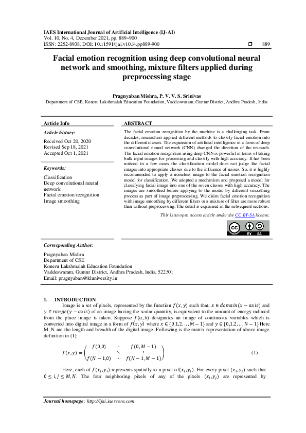 (PDF) Facial emotion recognition using deep convolutional neural ...