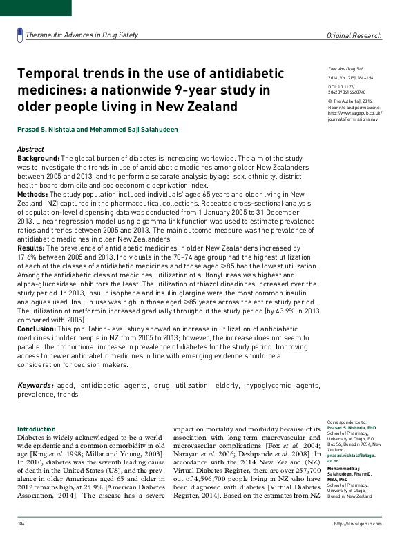 (PDF) Temporal trends in the use of antidiabetic medicines: a ...