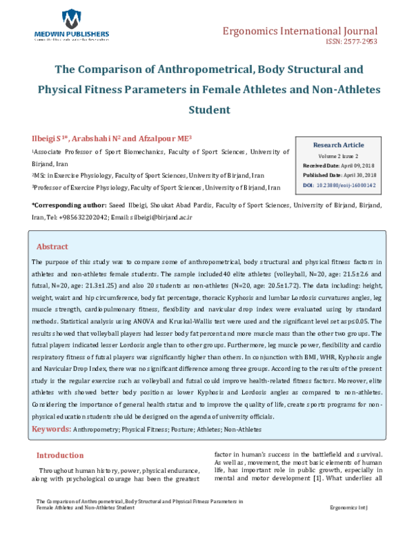 (PDF) The Comparison of Anthropometrical, Body Structural and Physical ...