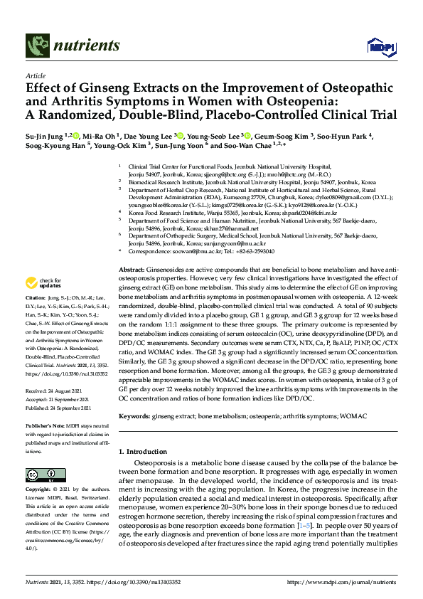 (PDF) Effect of Ginseng Extracts on the Improvement of Osteopathic and ...