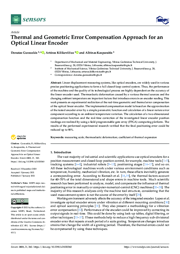 (PDF) Thermal and Geometric Error Compensation Approach for an Optical ...