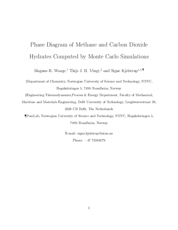 (PDF) Phase Diagram of Methane and Carbon Dioxide Hydrates Computed by ...