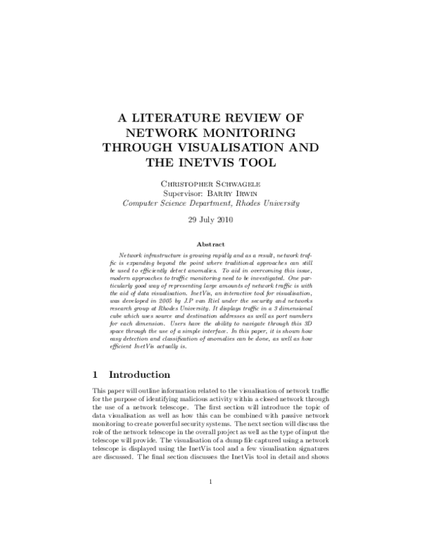 (PDF) A Literature Review of Network Monitoring Through Visualisation ...